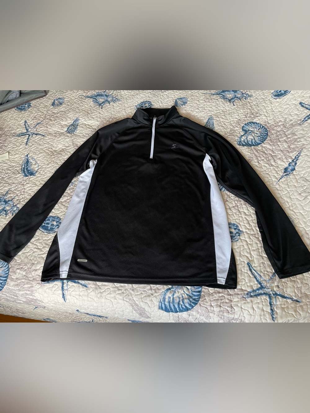 Black and White Sport Quarter-Zip Pullover